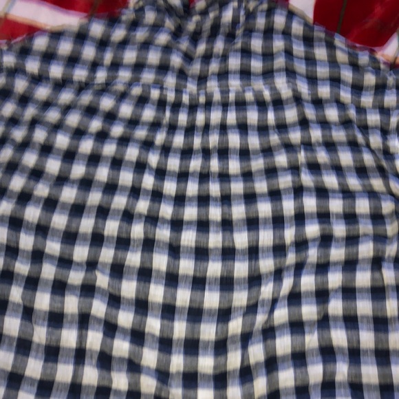 Dark blue crop top flannel w knot - Picture 5 of 5